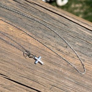 Ralph Lauren 925 Cross Necklace With Extra Chain